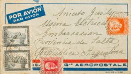 España. República Española Correo Aéreo. Sobre 669, 671, 673(2). 1933. 30 Cts Carmín, 50 Cts Naranja Y 1 Pts Pizarra, Pa - Covers & Documents