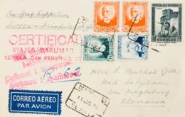 España. República Española Correo Aéreo. Sobre 665, 670, 671(2), 673. 1933. 15 Cts, 40 Cts, 50 Cts, Dos Sellos Y 1 Pts. - Cartas & Documentos