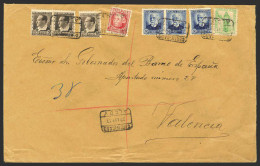 España. República Española Correo Certificado. Sobre 681(3), 687, 688(3). 1937. 5 Cts., Tres Sellos, 30 Cts., 50 Cts., T - Storia Postale