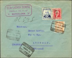 España. República Española Correo Certificado. República Española Correo Certificado. Al Dorso Franqueo Y Llegada. - Covers & Documents