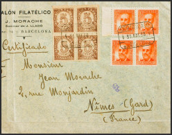 España. República Española Correo Certificado. Sobre 740(4), 745(4). 1939. 60 Cts Naranja, Cuatro Sellos Y 5 Cts Castaño - Briefe U. Dokumente