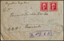 España. República Española Correo Certificado. Sobre 669(2). 1934. 30 Cts Carmín, Pareja. Certificado De PIEDRAHITA (AVI - Storia Postale