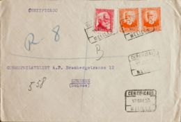 España. República Española Correo Certificado. Sobre 686, 671(2). 1935. 30 Cts Rosa Y 50 Cts Naranja, Dos Sellos. Certif - Cartas & Documentos