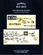 France Catalogue Vente JAMET-BAUDOT N° 182 Décembre 2001 Comme Neuf ! - Catalogues De Maisons De Vente