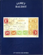 France Catalogue Vente JAMET-BAUDOT N° 177 Juin 1999 Comme Neuf ! - Catalogues For Auction Houses