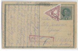 1918 - AUTRICHE - CARTE ENTIER Avec COMPLEMENT EXPRES + CENSURE => LANGEN - Covers & Documents