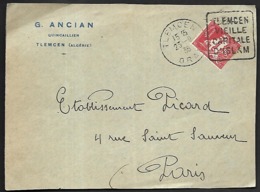 LC-118  Devant De Lettre D'Agérie De 1935 Timbre N°79A Cachet Daguin De Flemcen - Brieven En Documenten