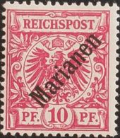 Marianas. MH *Yv 3B. 1899. 10 P Rojo (48º). MAGNIFICO. (Mi3I 220 Euros) - Isole Marianne