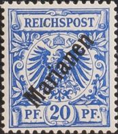 Marianas. MH *Yv 4B. 1899. 20 P Azul (48º). MAGNIFICO. (Mi4I 220 Euros) - Isole Marianne