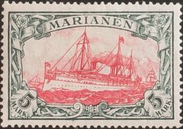 Marianas. MNH **Yv 21. 1916. 5 M Verde Negro Y Carmín (25:17). MAGNIFICO. (Mi21B 250 Euros) - Islas Maríanas