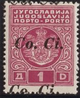 Lubiana-Eslovenia, Ocupación Italiana. MH *Yv 2. 1941. 1 D Rosa Lila. Variedad SOBRECARGA DESPLAZADA VERTICALMENTE "A CA - Lubiana