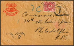 India Británica. Sobre Yv 134(3). 1931. 1 A Castaño, Tres Sellos (al Dorso). DEHRADUN A PHILADELPHIA (U.S.A.). Tasada A - Gemeentepenningen