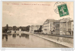 VERDUN ..-- 55 . La Meuse Et Le Quai . Vers NOUVION ( Melle Raymonde GODARD ) . - Verdun