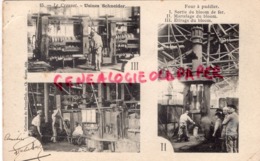 71 - LE CREUSOT - USINES SCHNEIDER - FOUR A PUDDLER - CARTE PRECURSEUR - Le Creusot