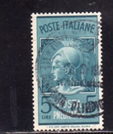 ITALIA REPUBBLICA ITALY REPUBLIC 1947 POSTA PNEUMATICA TESTA DI MINERVA LIRE 5 USATO USED OBLITERE' - Express/pneumatic Mail
