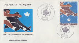 Enveloppe  FDC  1er  Jour   POLYNESIE    Jeux  Olympiques   MONTREAL   1976 - FDC