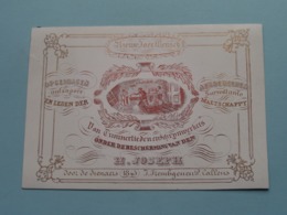 NIEUW JAER WENSCH > Timmerlieden En Schrijwerkers > H. JOSEPH > 1845 ( Porcelein / Porcelaine ) Formaat +/- 13 X 9 Cm - Visiting Cards