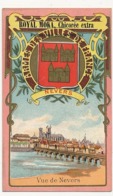 Chromo Pub ROYAL MOKA - Bourgeois & Labre, Cambrai Proville (Nord) Armes Des Villes De France - NEVERS - Vue De Nevers - Thee & Koffie