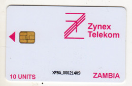 ZAMBIE REF MV CARDS ZAM-02 10U ZYNEX TELEKOM CN : XFBA Année 1998 - Zambie