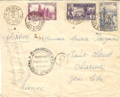 1941- Enveloppe D'Abidjan Pour La France Affr. 3,50 F + Contrôle Commission D   Et Lecteur D / 1 - Covers & Documents