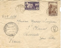 1940- Enveloppe D'Abidjan Pour La France Affr. 6 F + Contrôle Commission D   Et Lecteur D / O - Covers & Documents