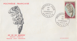 Enveloppe  FDC   1er  Jour  POLYNESIE    Art  Des  ILES  MARQUISES   1967 - FDC