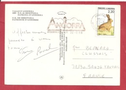 Y&T°374 ANDORRE LA VIEILLE  Vers   FRANCE  1988 - Cartas & Documentos