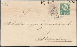 1875 Réznyomat 3kr + Színesszámú 2kr Vegyes Bérmentesítés Levélen 'IVÁN SOPR. M.' - 'SAJTOSKÁL' - 'SOPRON M.' (regiszter - Other & Unclassified