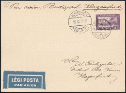 1932 Budapest-Klagenfurt Első Repülés Levelezőlap (Latham Katalógus: Csak 34 Példány) - Sonstige & Ohne Zuordnung