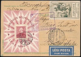 1934 LEHE Blokk Debrecen - Budapest Kisérleti Légijárati Levelezőlapon - Altri & Non Classificati