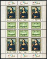 ** 1974 Mona Lisa Kisív (13.000) (pici Piros Folt A 3. Bélyeg 2 Fogán / Small Red Spot On 1 Stamp) - Andere & Zonder Classificatie