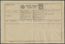 1906 Használatlan Magyar - Olasz Nyelvű Díjjegyes  Sürgős Távirati Lap (12.000) (hajtott, Javított) - Otros & Sin Clasificación