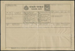 1906 Használatlan Magyar - Olasz Nyelvű Díjjegyes  Sürgős Távirati Lap (12.000) (hajtott, Javított) - Andere & Zonder Classificatie
