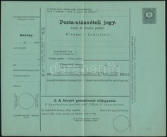 1874 Használatlan Magyar - Olasz Nyelvű Díjjegyes Posta Utánvételi Jegy (15.000) - Otros & Sin Clasificación