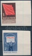 ** 1958 Kommunisták Magyarországi Pártja (I.) ívszéli Vágott Sor (4.000) (törések) - Altri & Non Classificati