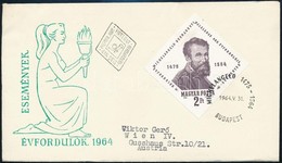 1964 Évfordulók (II.) Michelangelo Bounarroti (1475-1564) Vágott Bélyeg FDC-n - Other & Unclassified