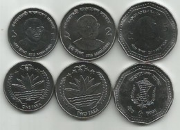 Bangladesh 1 - 2 - 5 Taka 2012 - 2013. High Grade Set - Bangladesch