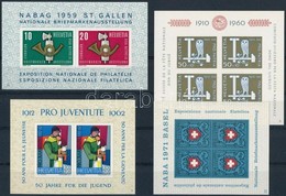 ** 1959-1971 Svájc 4 Db Klf. Blokk Mi 16, 17, 18, 21(Mi EUR 60,5) - Other & Unclassified