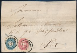 1864 5kr + 10kr (ez Vízjeles), Levél Előlapon 'DEBRECZIN' - Otros & Sin Clasificación