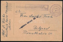 1917 Tábori Posta Levelezőlap 'EP UZICE In SERBIEN' - Altri & Non Classificati