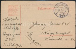 1917 Tábori Posta Levelezőlap 'K.u.k. Mob. Krankenhaltstation 2/T' + 'EP 245 A' - Sonstige & Ohne Zuordnung