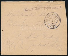 1918 Tábori Posta Boríték / Field Post Cover 'K.u.k. Granzjägerbaon I.' + 'FP 619' - Sonstige & Ohne Zuordnung