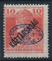 (*) Debrecen II. 1919 Károly/Köztársaság 10f, Bodor Vizsgálójellel (10.000) - Other & Unclassified