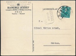 1935 Levelezőlap 'KÁRÁSZ' Postaügynökség Bélyegzéssel - Andere & Zonder Classificatie