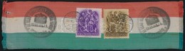 1938 Nemzetiszínű Szalagra Ragasztott Bélyegek 'AZ ELSŐ VISSZATÉRT MAGYAR VÁROS IPOLYSÁG' Alkalmi Bélyegzéssel / Stamps  - Otros & Sin Clasificación