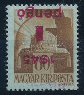 ** 1945 Kisegítő 1P/80f Fordított Felülnyomat Tanúsítvány/ Certificate: Leitold László - Altri & Non Classificati