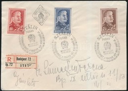 1949/1950 Sztálin I. Vágott Sor Ajánlott FDC-n +1950 Újítók Sor Díjkiegészítéssel Expressz Ajánlott Levélen - Sonstige & Ohne Zuordnung