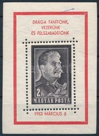 ** 1953 Sztálin Gyász Blokk (6.000) (felül Golyóstoll Nyom / Ballpen Line Above) - Sonstige & Ohne Zuordnung