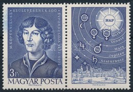** 1973 Kopernikusz Bélyeg Festékelkenődéssel - Andere & Zonder Classificatie