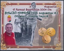 O 2019 A Nemzet Sportolója Balczó András öttusázó, Olimpiai Bajnok Emlékív, Hátoldalán Piros Bélyegzés - Other & Unclassified